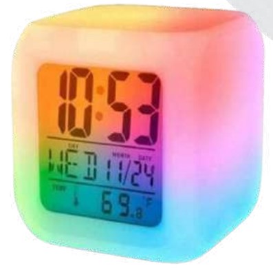 Colour Changing Clock for Office Desk and Bedside Table, Stylish Time Display Gift Item for Modern Home Decor, Corporate Gifting and Everyday Tabletop Use
